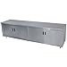 Advance Tabco HB-SS-366M 36" x 72" 14 Gauge Enclosed Base Stainless Steel Work Table with Hinged Doors and Fixed Midshelf