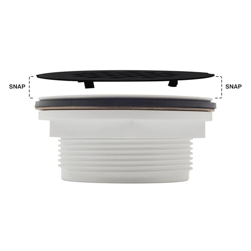 Image of Westbrass A206P-20 2 inch No-Caulk PVC Compression Shower Drain with 4-1 /4 inch Round Grid Cover, Stainless Steel