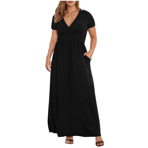 HAOLEI Vestiti Estivi Donna Lunghi Abito Lunghi Curvy Elegante Abito