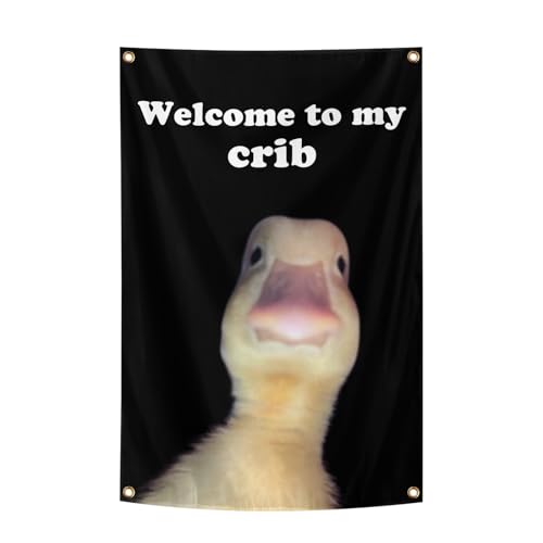 Welcome to My Crib Flag 2x3 Feet Fun Flags Suitable for Room Walls Tapestries University Dormitories Bedrooms Room Decorations Festivals Outdoor Activities and Gatherings