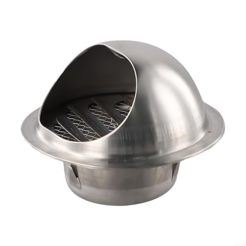 Salida de ventilación de pared externa redonda de acero inoxidable con malla antiinsectos y sello de clima para secadora, baño, cocina, extractor, ventilador, conducto plateado, 100 mm (70 mm)
