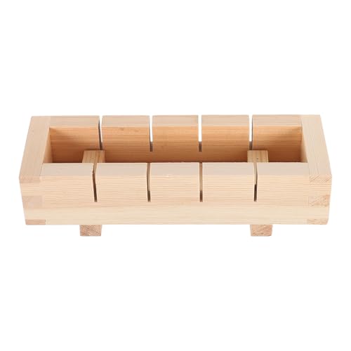 JECOMPRIS Molde de madera para prensa de sushi, máquina tradicional para hacer rollos de arroz, kit para hacer sushi DIY, ideal para principiantes y uso doméstico, color caqui