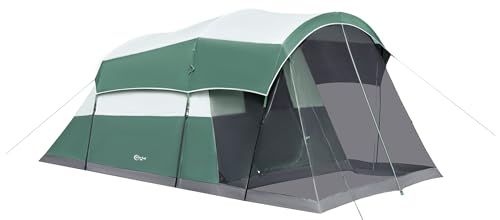 Portal 6 Person Family Tent for Camping with Screen Room, Weather Resistant Tall Tent with Rainfly, Easy Setup for Family Outdoor Camping, Backyard