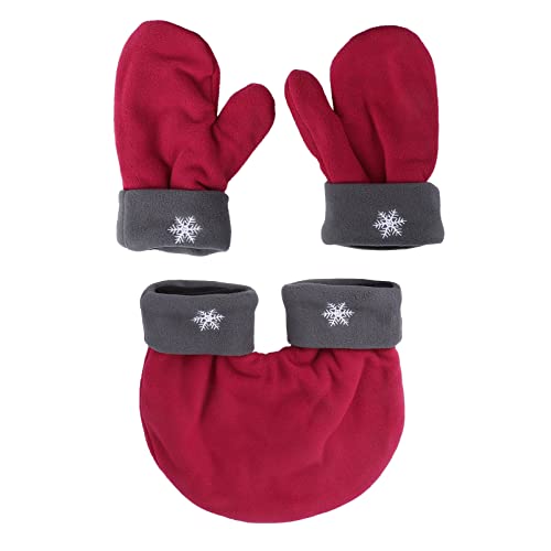 SHERCHPRY 3pcs Winter Thicken Couple Gloves Polar Fleece Hand Romantic for Lovers Warm Mittens for Outdoor Activities and Special Occasions Red
