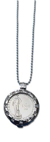 Collier pendentif 500 lire argent Donatello avec chaine 90 cm