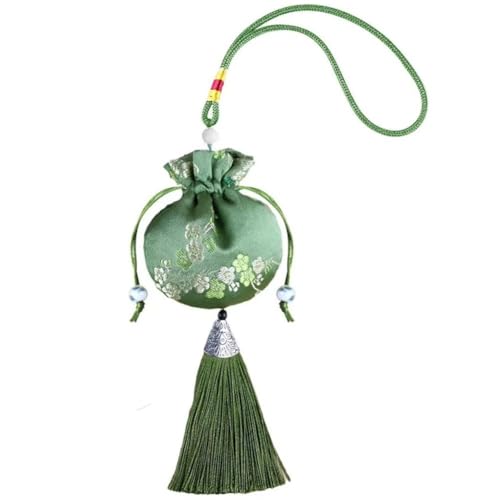 Bolsa de saquitos china vacía con bordado y borlas miniatura 1