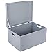 Produktbild Creative Deco XXL Grau Große Holzkiste Aufbewahrungsbox Spielzeug | 40 x 30 x 24 cm | Mit Deckel zum Dekorieren Aufbewahren | Mit Griff | Perfekt für Dokumente, Wertsachen und Werkzeuge
