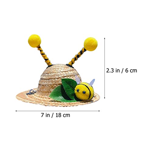 Sombrero de paja para mascota pequeña Little Bee miniatura 2