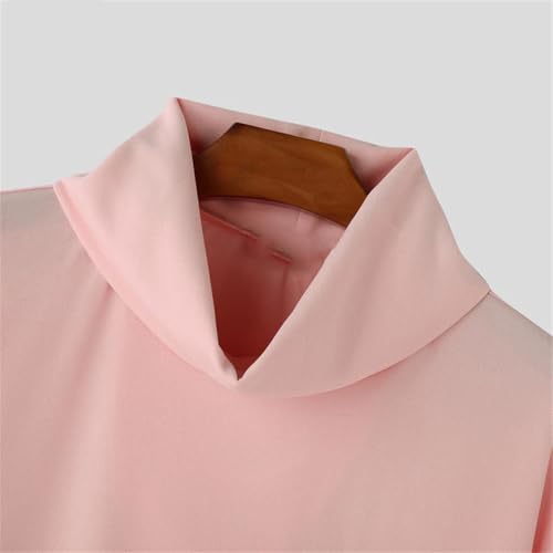 Men's High Neck Bright Color Casual Pullover Sweater Solid Color Casual Loose Oversized Sweater4