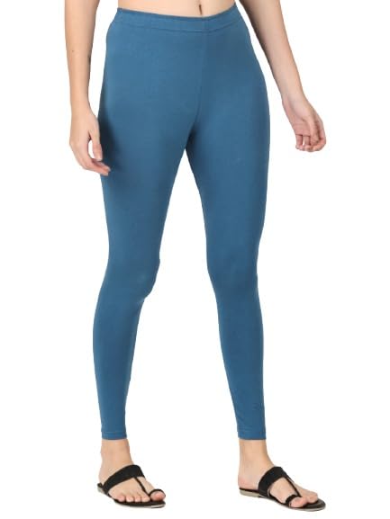 Image of Robinbosky Premium Stretchable Cotton Ankle Legging for Women | Suitable for Formal wear & Casual wear | High-End Elastic Makes The Leggings Squat Proof and Durable for Travel, Yoga, & Workout.