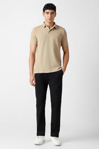 Image of Van Heusen Solid Polo T Shirt for Men | Premium Cotton | Waffle Knit Textured | Regular Fit | Elegant Style | Casual Wear