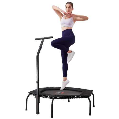 Leikefitness 50" Gym Workout Fitness Trampoline Cardio Trainer Exercise Rebounder Sports Trampoline - Image 3