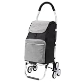 Carrello Pieghevole Carrello domestico pieghevole con ruote for salire le scale e fare la spesa(Grijs)
