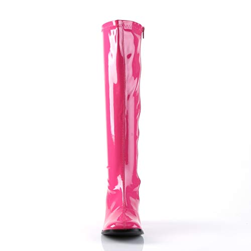 Funtasma by Pleaser Women's Gogo-300 Boot,Hot Pink Stretch Patent,13 M2