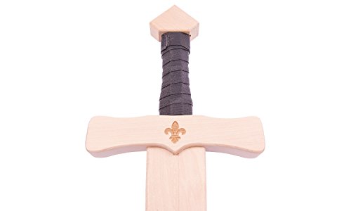 Ritterschwert Artus aus Holz für Kinder, ca. 60 cm lang - Spielzeug Schwert für kleine Ritter (Natur) – Bild 4