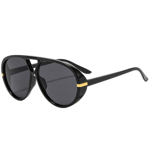 Lunettes de soleil rétro surdimensionnées punk à double pont UV400 pour homme et femme