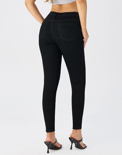Image of roswear Women's Essentials Ripped Mid Rise Destroyed Skinny Jeans