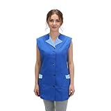 Arbeitskittel für Damen, Arbeitskittel für Arbeiter, Maestra, Reinigungsunternehmen, Schürze für Obst, Gastronomie, blau, M