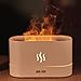 InFanso Aroma Diffuser für Ätherische Öle, Aroma Diffuser mit Flammen Effekt, Luftbefeuchter mit 2 Helligkeit Nachtlicht, Wasserlose Abschaltautomatik, USB- Weiß