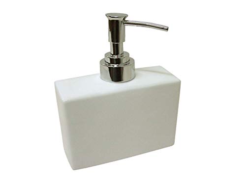 Desconocido DOSIFICADOR DISPENSADOR JABON BAÑO Rectangular Porcelana Blanco 300ML