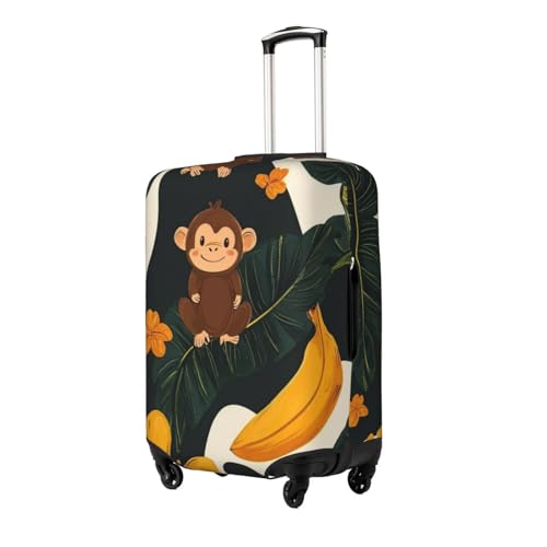 Cute Monkey Print Travel Luggage Cover Elastic Baggage Protector For Men Women Fits 22-24 Inch Luggage2