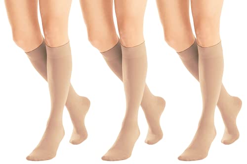 Preisvergleich Produktbild Aurellie Damen-Microfaser-Kniestrümpfe blickdicht 60 den Mehrfachverpackungen