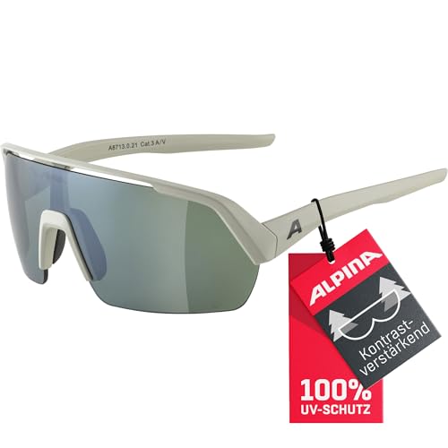 ALPINA Unisex - Erwachsene, TURBO HR Q-LITE Sportbrille, cool-grey matt/silver, One Size