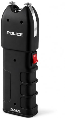 POLICE Stun Gun for Self Defense 928 - High Voltage Rechargeable with LED Flashlight, Compact & Heavy Duty, Personal Security for Women & Men - Black