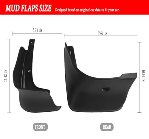 Image of Mud Flaps Mud Guards Fit for 2007-2013 Toyota Corolla AE140, Front & Rear Mud Splash Guards Accessories - 4 Pc, Black