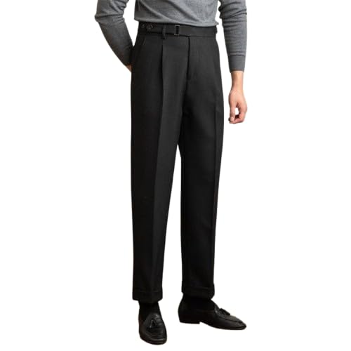 the italyn Men’s Italyn Elite Gurkha Pants | Stylish High-Waist Trousers Premium Japanese Fabric | Formal & Casual Slim Fit Pants for Office, Party Black-picture-53