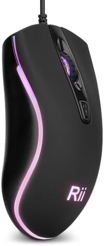 Rii RM105 Wired Mouse,Computer Mouse with Colorful RGB Backlight,Comfortable Grip Ergonomic Optical,USB Wired Mice Support Windows PC, Laptop,Desktop,Notebook,Chromebook — view 8