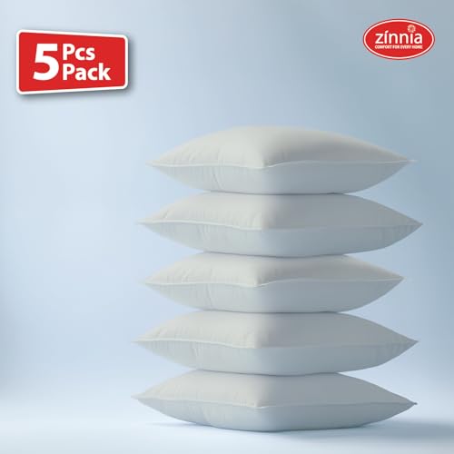 Image of Zinnia Soft Microfiber Cushions for Sofa & Living Room | Ash Grey, 15 x 15 Inches | Soft & Comfortable Cushion for Home & Daily Use | Pack of 5