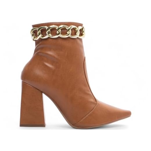 TORRICELLA, Bota Bico Fino Cano Médio Salto Grosso Torricella AVS 67065B Tamanho:39;Cor:Caramelo