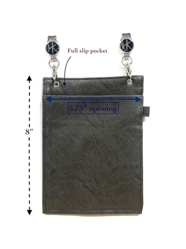 HIP KLIPS Clippable pocket, No Belt Loops Needed, RFID Blocking, Hands-Free and Secure, perfect for cash, credit, ID, Cell phone, Glasses and more., Gray2