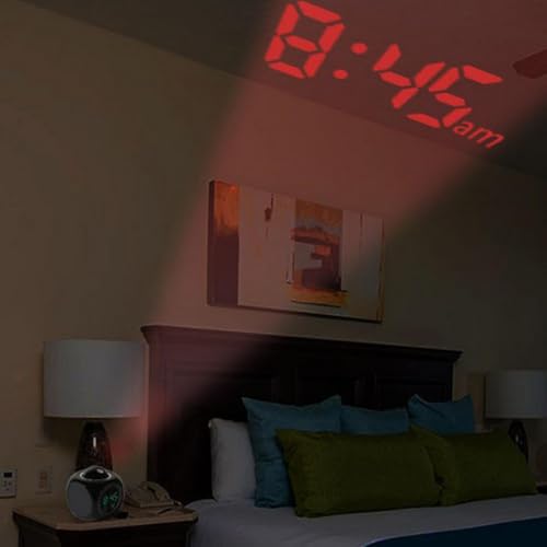 Réveil numérique à projection LED transparent et commande vocale moderne - 3