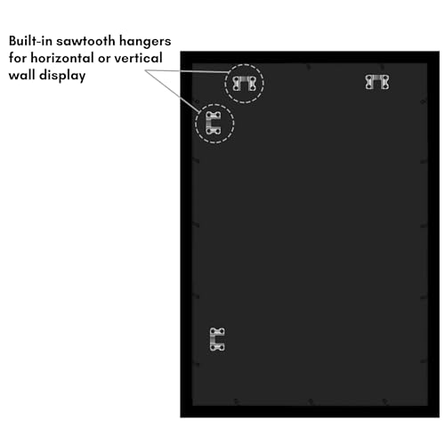 Americanflat 22x32 Poster Frame with Polished Plexiglass - Black Picture Frame - Wide Photo Frames Made of Engineered Wood for Vertical or Horizontal Wall Display - Epic Collection - Black