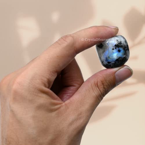 Image of Certified Rainbow Moonstone Crystal Healing Tumbled Stone, Natural Polished Crystals for DIY Crafts, Manifestation, Meditation, Pooja Feng Shui and Reiki Healing (30 Grams)