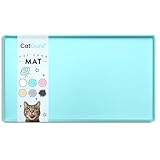CatGuru Cat Food Mat, Small & Large Pet Food Mat, Pet Mats for Food and Water, FDA Silicone Pet Feeding Mat, Non Slip Cat Mat for Food, Best Pet Bowl Mat, Waterproof Cat Feeding Mat (Small, Aruba)