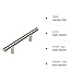 Cosmas 25 Pack 305-030SN Satin Nickel Cabinet Hardware Euro Style Bar Handle Pull - 3