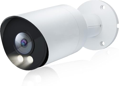 Real HD 6MP Add-On Full Color Night Vision Bullet POE IP Camera for IP NVR Systems, with Visiable White Lights, 105° Viewing Angle, Outdoor, Compatible with Ⲏіk NVR, NDAA Compliant
