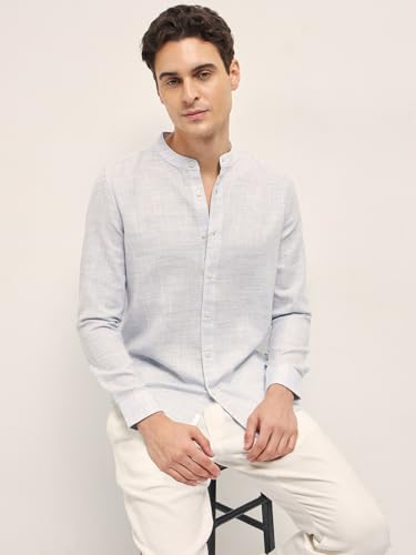 Image of THE BEAR HOUSE Men's Cotton Solid Slim Fit Shirt