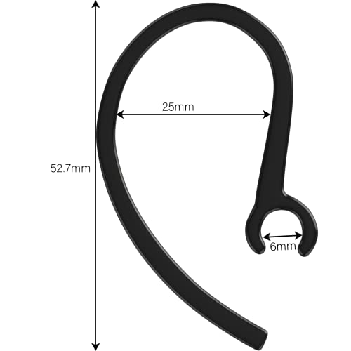 Airfit Ear Hooks For M25 M55 M70 M90 M155 M165 Mobile Bluetooth Headset Loops - Spare Clamp Replacement, 9 Pack, Black #TOP1