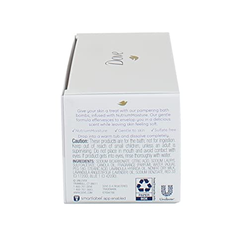 Dove Bath Bomb Milk Swirls Lavender & Honey Macaroon, 2 Pieces, Total Weight 5.6 Oz #TOP3