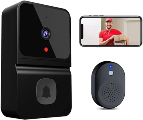 Video Door Bells Wireless WiFi Video Doorbell with Camera Smart Security Doorbell with Cloud Storage, Motion Detection, Two-Way Audio Home Intercom, Rechargeable Batteries, HD Night Vision (Black)
