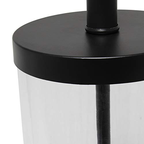 Elegant Designs LT3323-BLK Modern Coastal Style Enclosed Clear Glass Metal Table Lamp, Black - Image 7