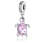 Pink Sea Turtle Charm Pendant