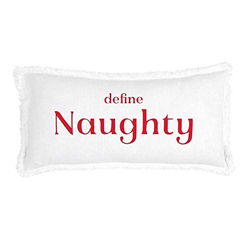 Creative Brands Face Holiday Lumbar Pillow, 22" x 12", Define Naughty