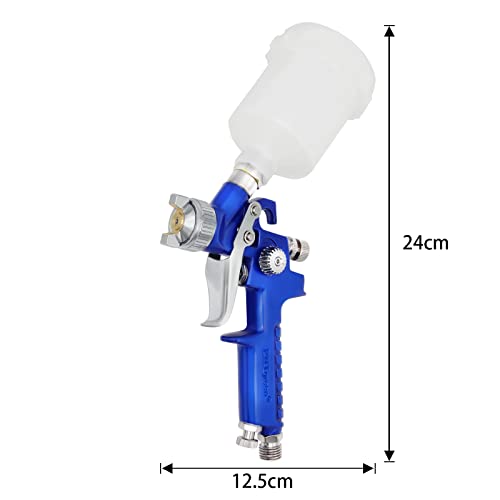 PNTGREEN HVLP Mini Spray Gun Air Paint Sprayer with 0.8 mm Nozzle, 125 cc Capacity Cup Gravity Feed Spray Paint Gun for House Painting, Automotive and Furniture Painting…