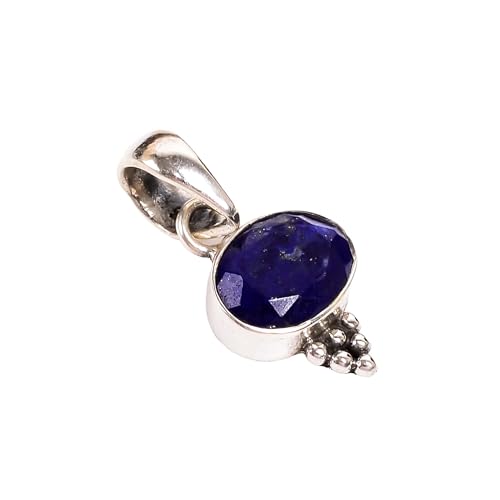 Bijoux en argent 925 Lapis-Lazuli véritable taillé en ovale pour femme