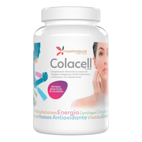 Mundonatural - Colacell Polvo | Colageno con Magnesio y Acido Hialuronico | Colageno con Magnesio y Vitamina C | Colageno en Polvo + Carbonato de Magnesio | Colageno Hidrolizado Puro Polvo 330g